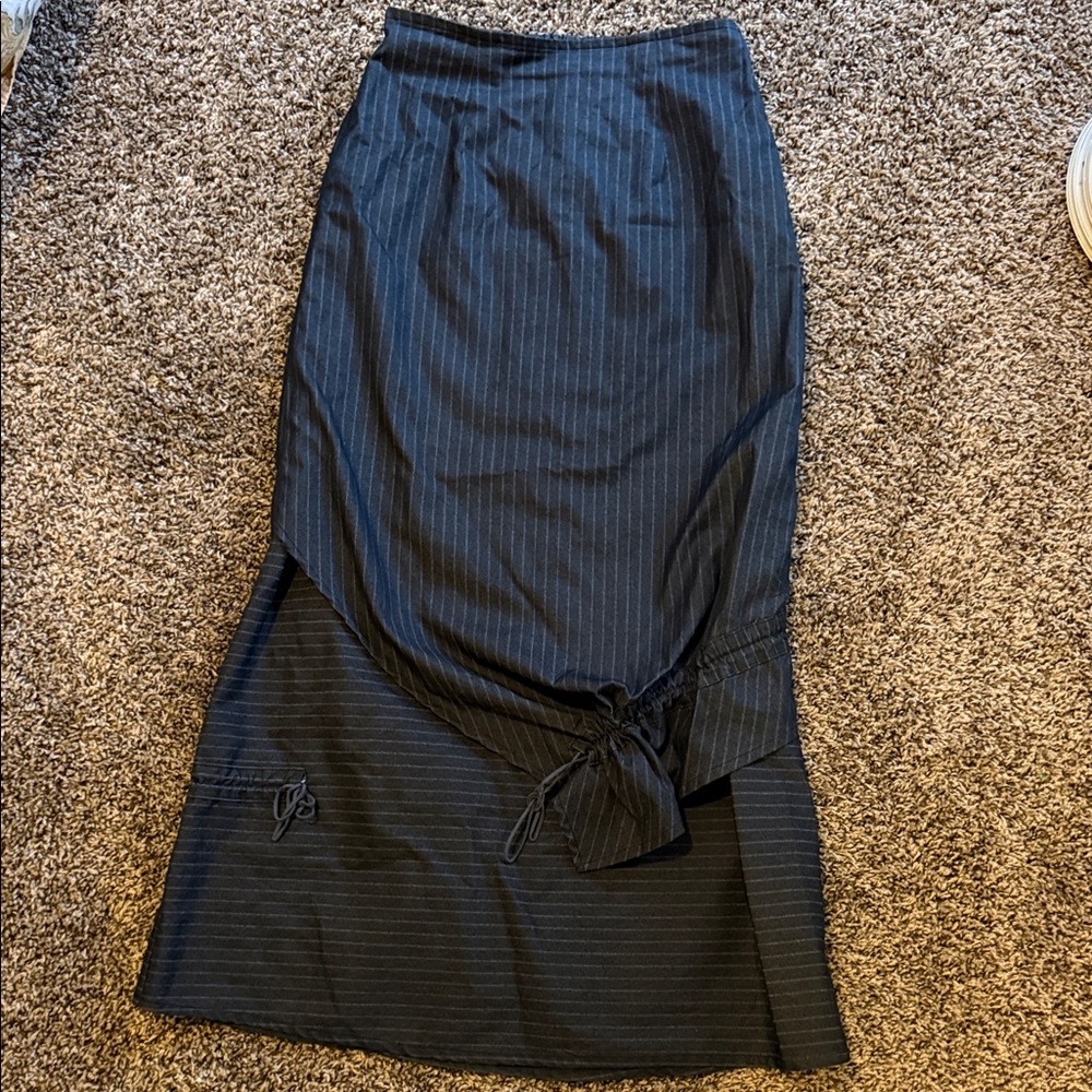 Goth , Punk,  Grunge Asymmetrical Black Pinstripe Skirt